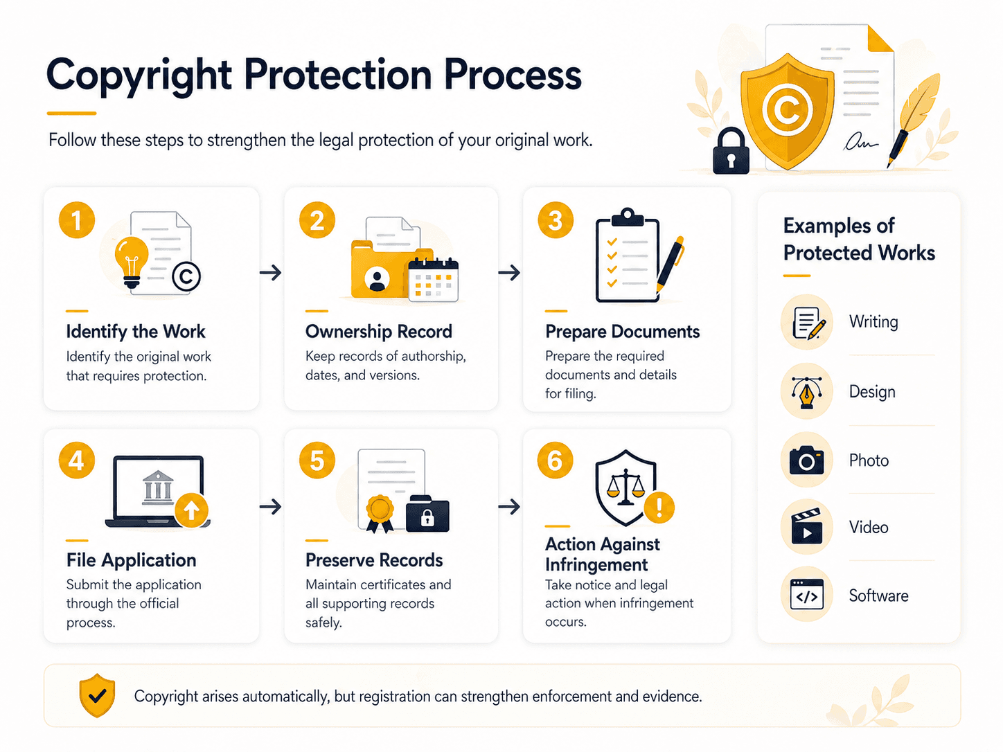 Copyright Basics for Founders infographic